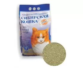 Сибирская Кошка Прима, наполнитель для кошачьего туалета комкующийся, пак 5 л