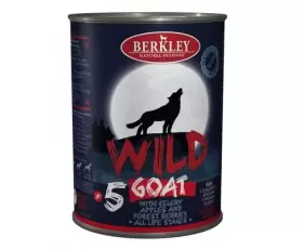 Berkley Вайлд №5 консервы для собак всех возрастов с козой, сельдереем, яблоками и лесными ягодами, вес 0,4 кг