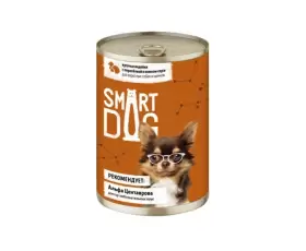 Smart Dog Консервы для взрослых собак и щенков из индейки с перепелкой в нежном соусе, вес 0,85 кг