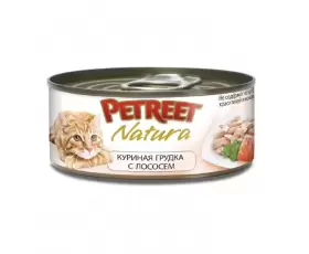 Petreet консервы для кошек куриная грудка с лососем, вес 0,07 кг