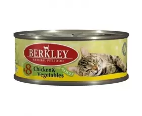 Berkley № 8 консервы для взрослых кошек с цыпленком и овощами, вес 0,1 кг