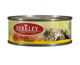 Berkley  №6 консервы для взрослых кошек с уткой и индейкой, вес 0,1 кг