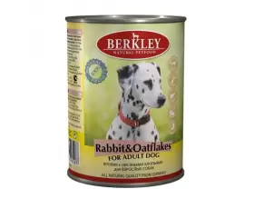 Berkley №1 консервы для щенков с  кроликом и овсяными хлопьями, вес 0,4 кг