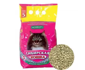 Сибирская Кошка Комфорт, наполнитель для кошачьего туалета, пак 5 л