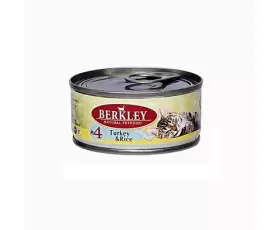 Berkley №4 консервы для взрослых кошек с индейкой и рисом, вес 0,1 кг