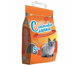 Счастливые Лапки ЭКОНОМ наполнитель для кошачьего туалета комкующийся, вес 5 кг