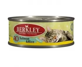 Berkley №10 консервы для взрослых кошек с лососем и рисом, вес 0,1 кг